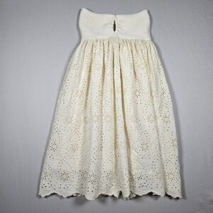 Zara Combination Embroidered Knit Dress Blogger Fave White Eyelet Mini M